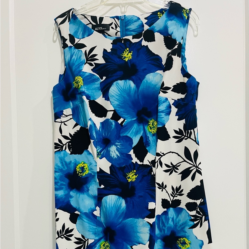 Alyx - Blue flower sheath dress , Size 8